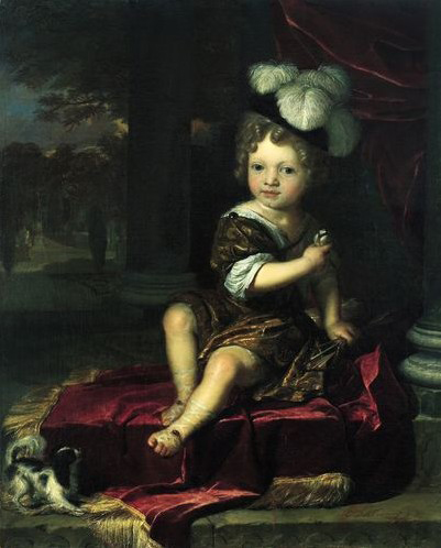 Portrait of a child with a tit